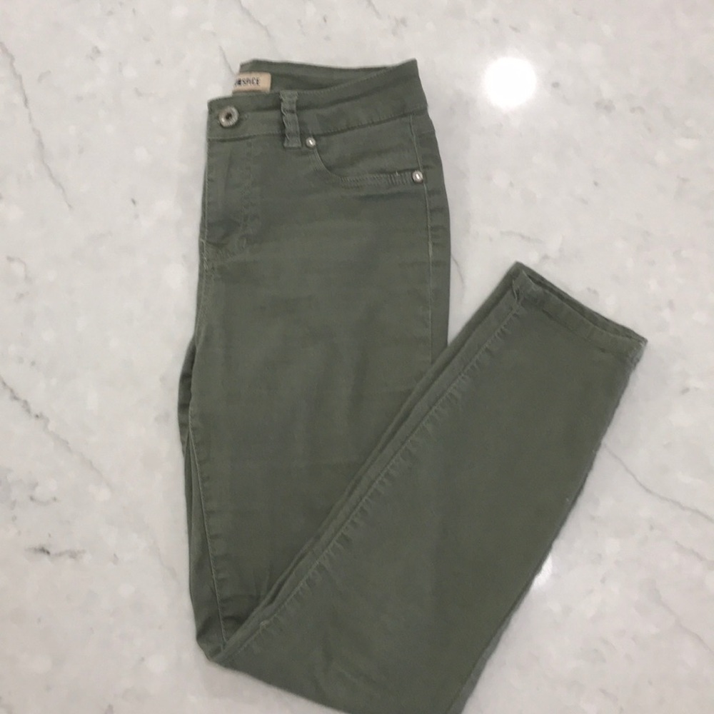 Olive green skinny jeans